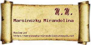Marsinszky Mirandolina névjegykártya